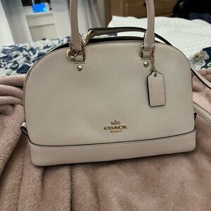 Coach Cream Dome Satchel with Gold Accents